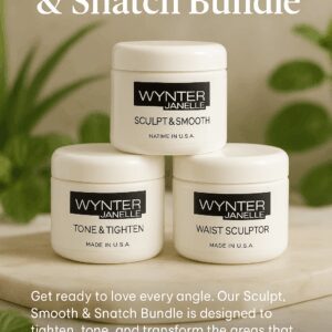 Skincare bundle with three product jars.