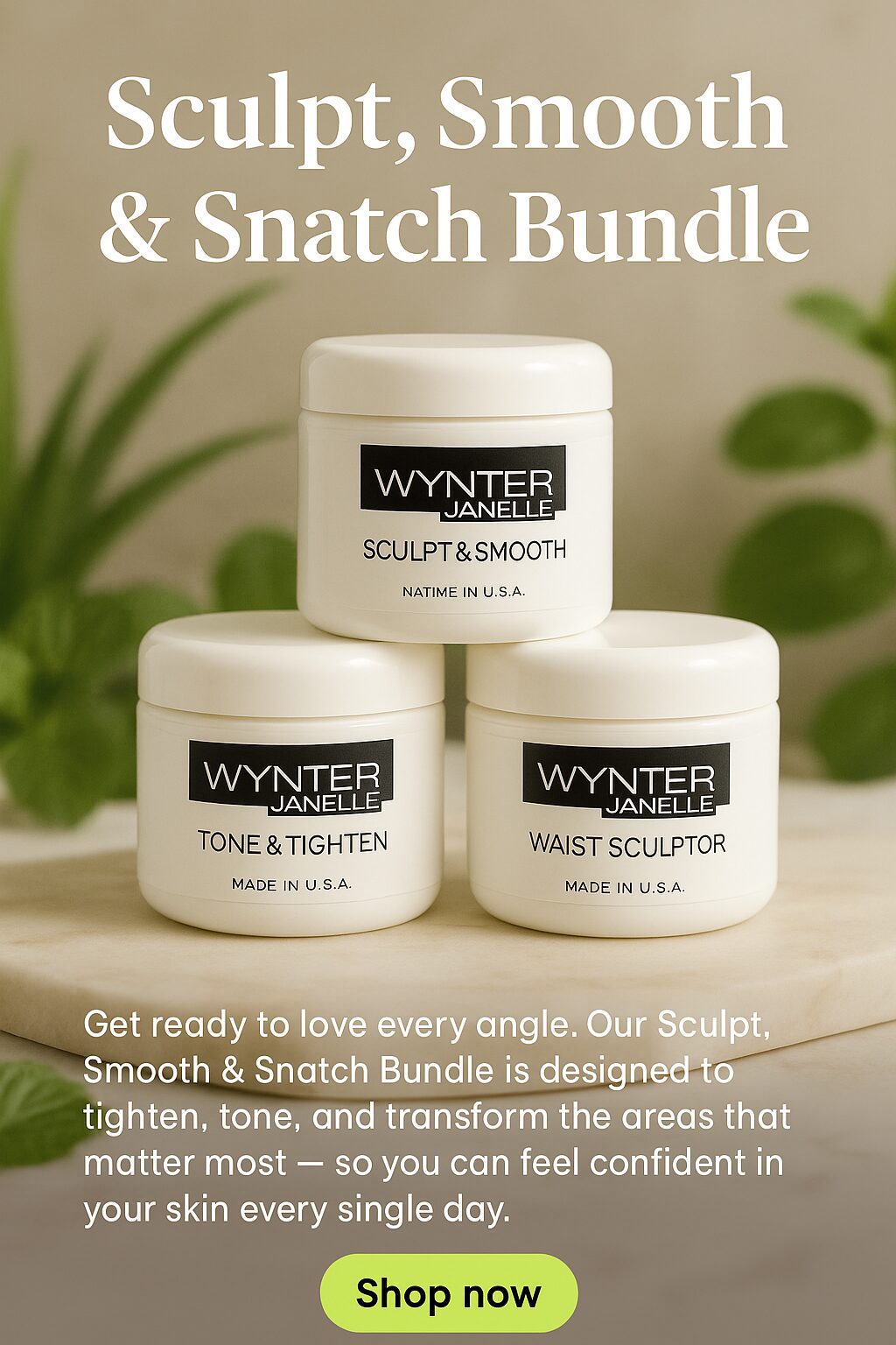 Skincare bundle with three product jars.